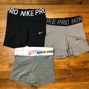 Nike Pro Womens Compression Shorts LOT all size Small